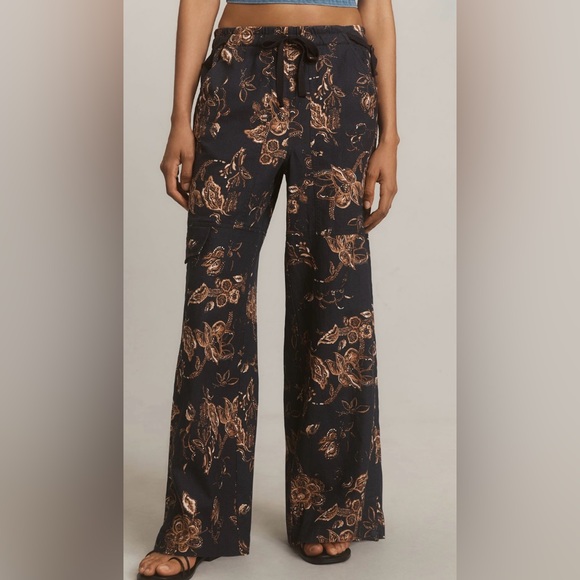 Anthropologie Pilcro Linen Pants, Navy, Size XL - Picture 1 of 6